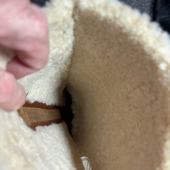 UGG Hartley Boots Womens Size 10 Leather Shearling Sheepskin Lined Wedge Heel - Picture 7 of 10